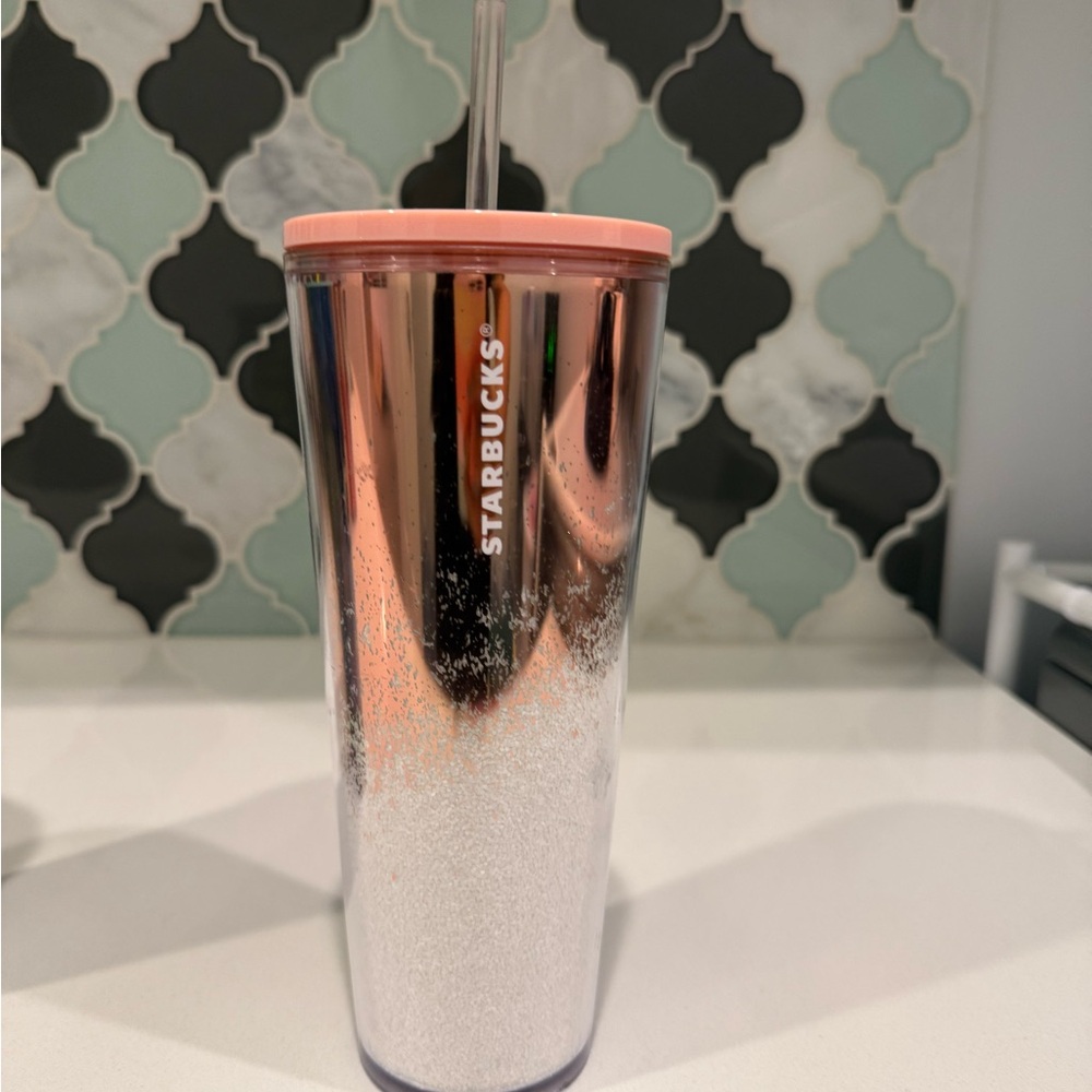 Starbucks Pink and White Gradient Tumbler